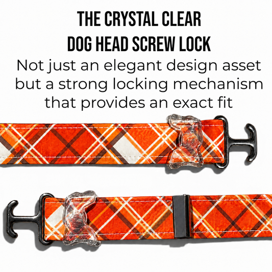 Classic Collar in Amber Plaid with Silver hardware - hundhaus.dog