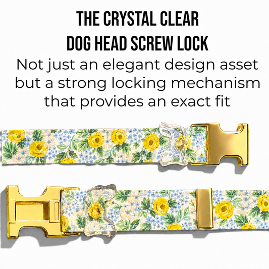 Classic Collar in Yellow Rosebud with Gold hardware - hundhaus.dog