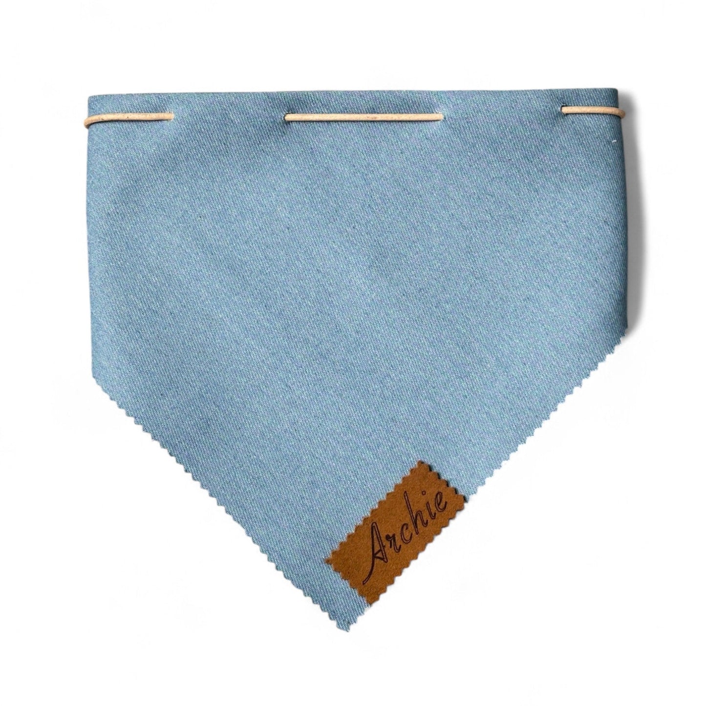 Light Denim drawstring Dog Bandana - hundhaus.dog