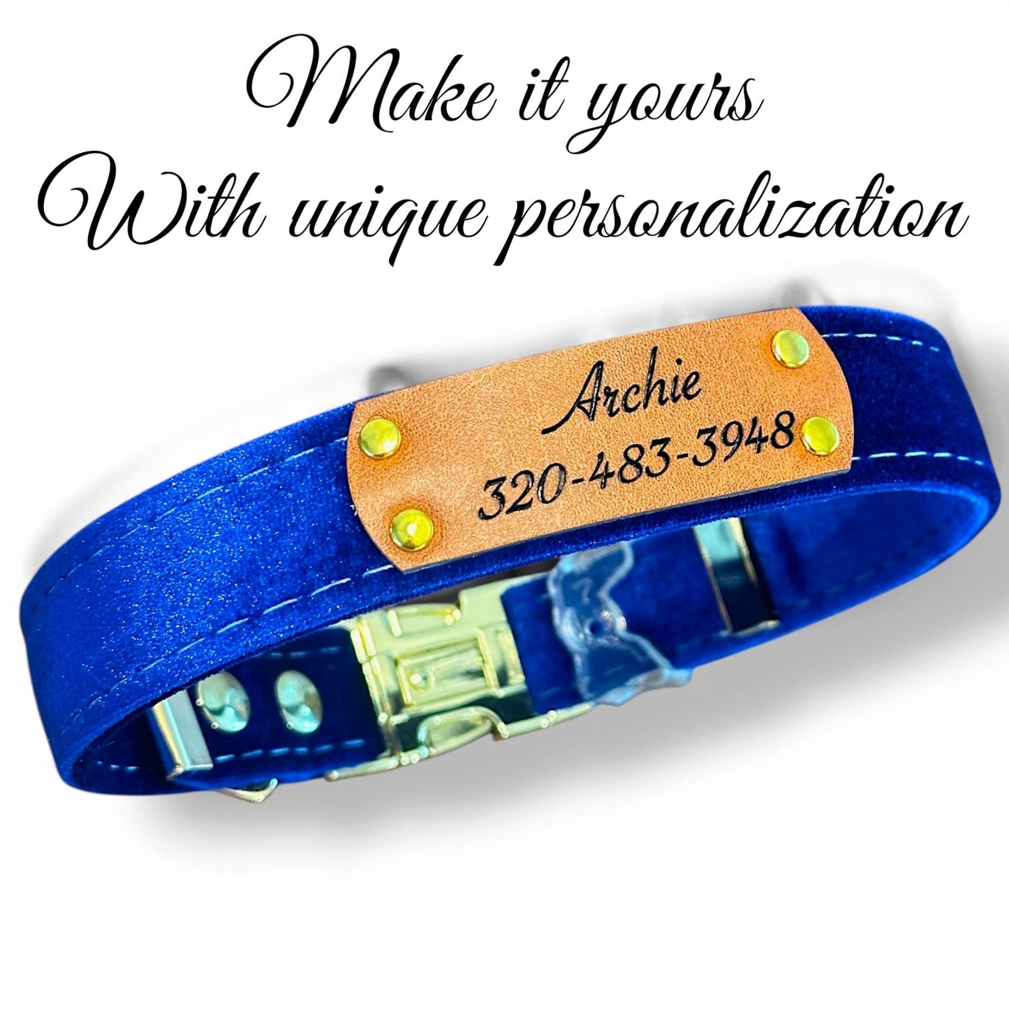 Velvet Dog Collar - Luxe Collection by HÜND HAUS, dog collar handmade in Denver