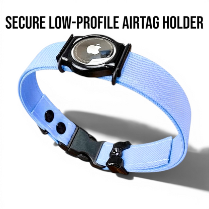 Durable Waterproof AirTag Dog Collar | Built-In Holder by HÜND HAUS, dog collar handmade in Denver