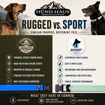 Built-In AirTag Holder Dog Collar - Rugged or Sport by HÜND HAUS, dog collar handmade in Denver