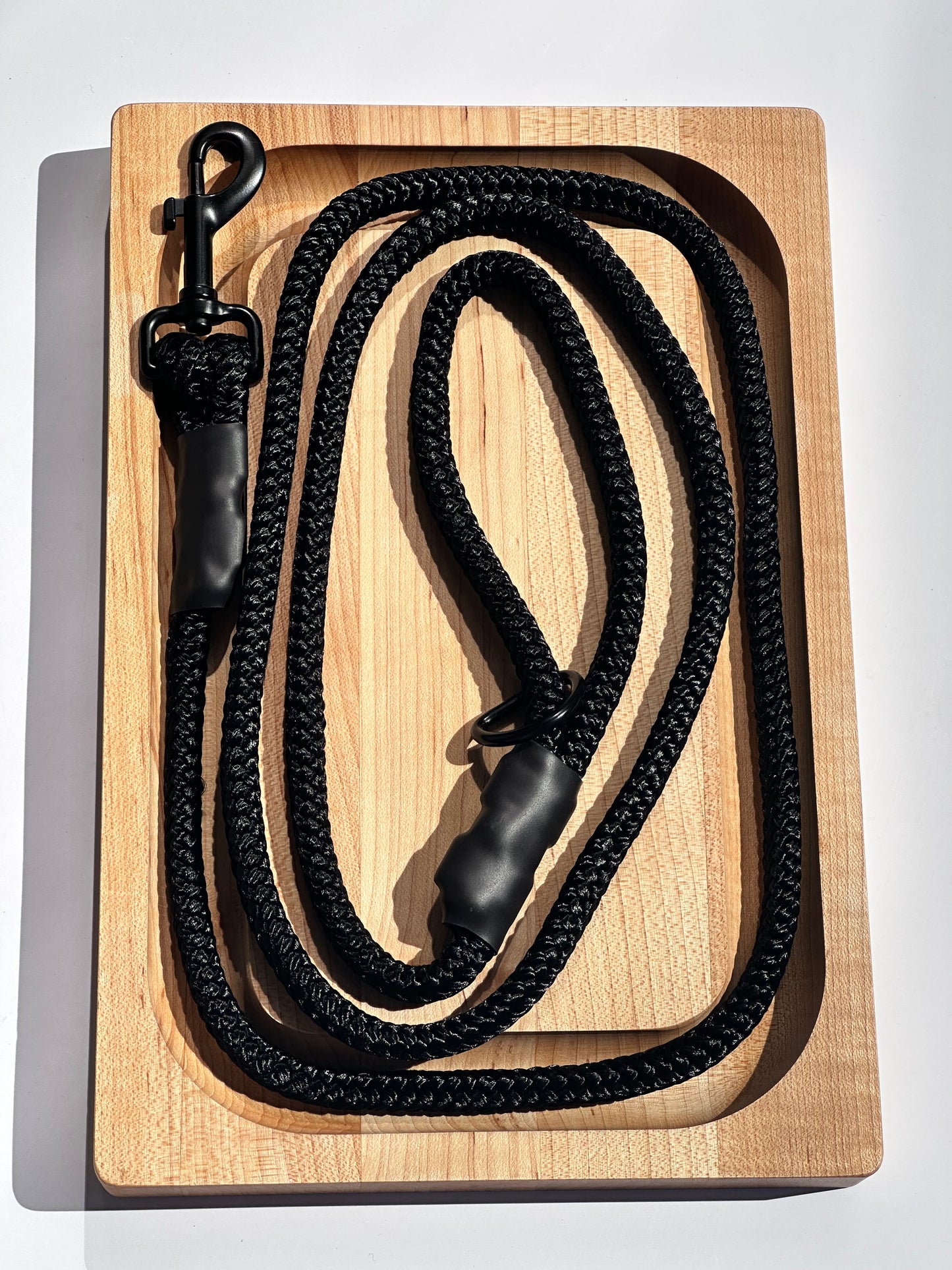 Marine Nylon rope leash with no swing waste bag holder