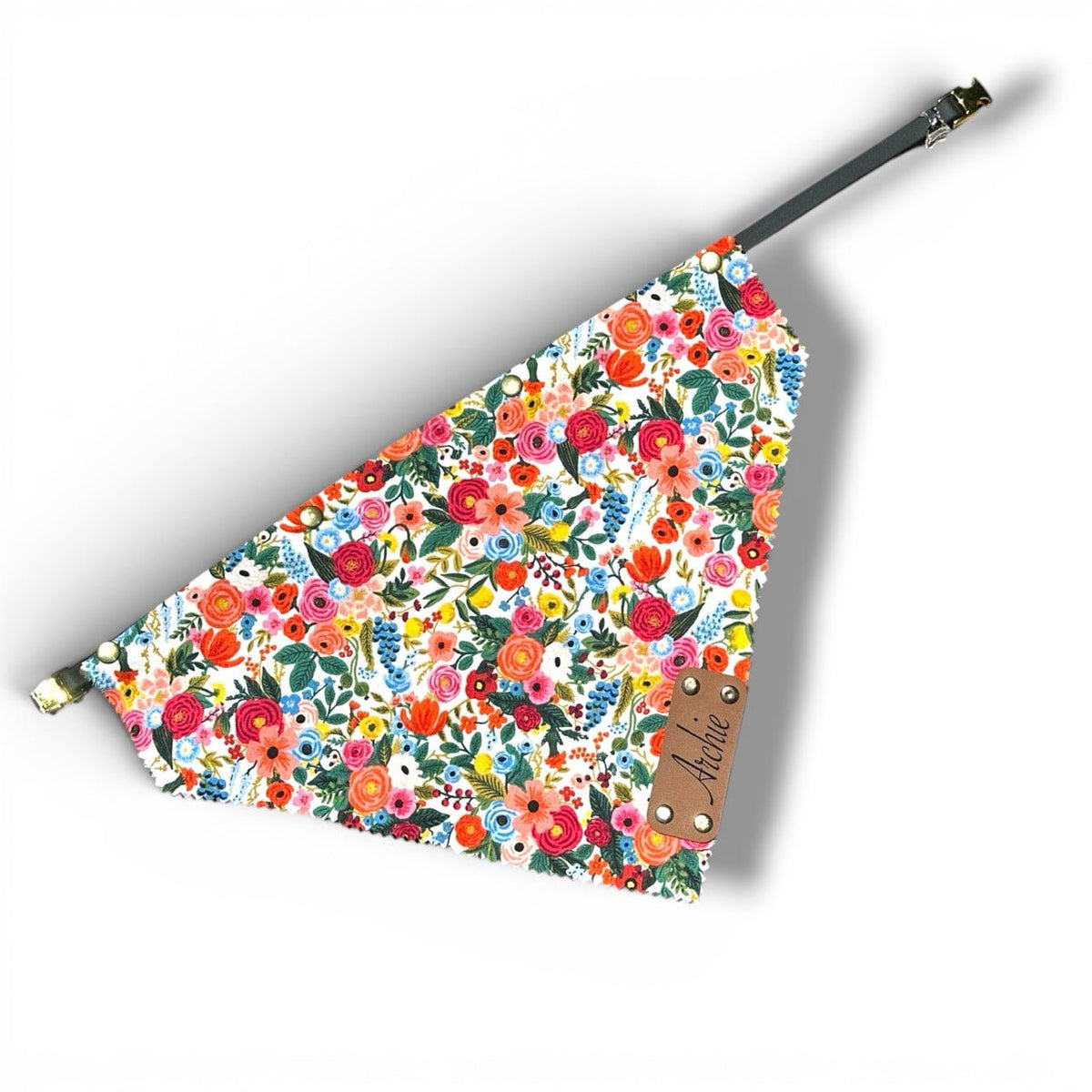 Adjustable Strap Dog Bandana With Gold Hardware & Interchangeable Prints - hundhaus.dog
