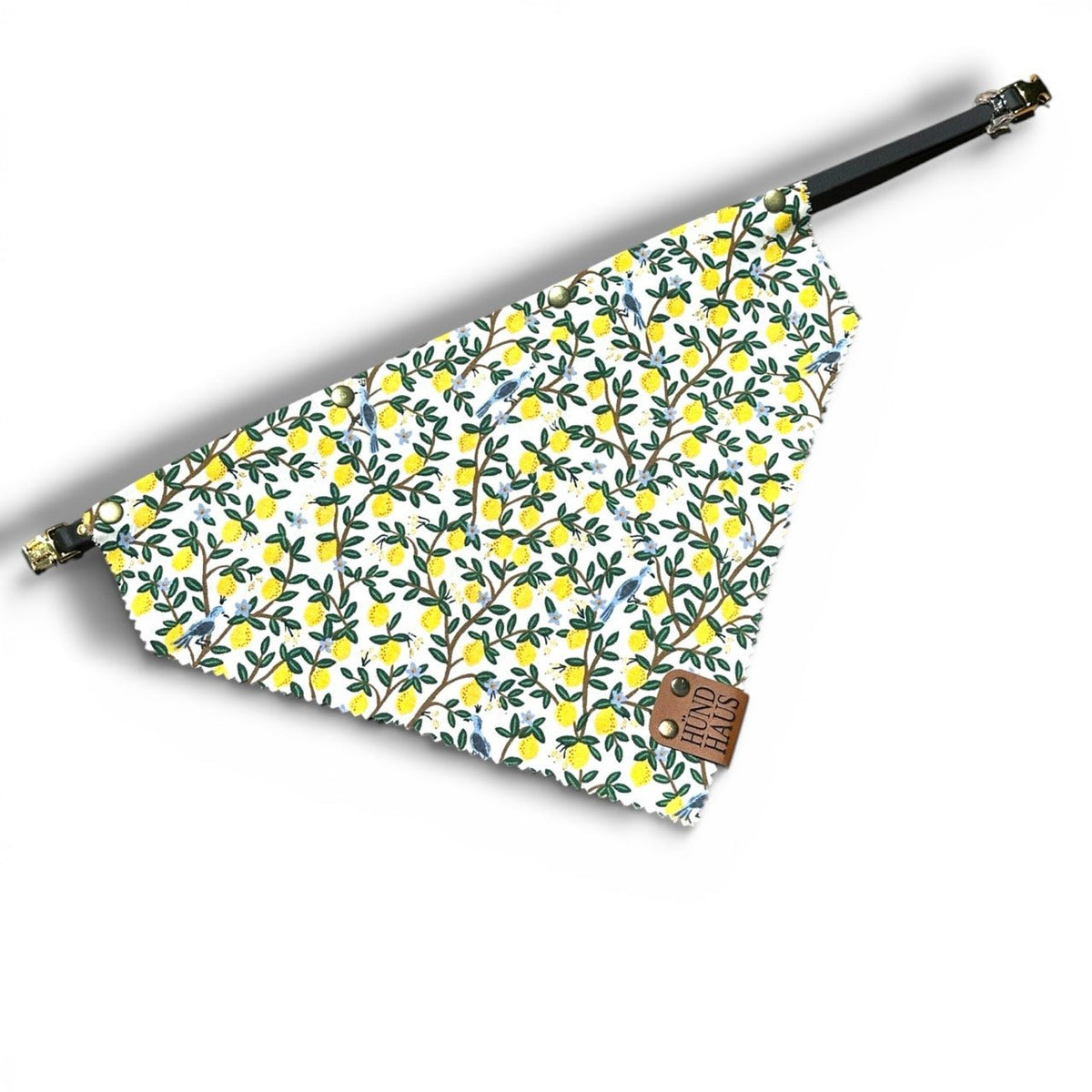 Adjustable Strap Dog Bandana With Gold Hardware & Interchangeable Prints - hundhaus.dog