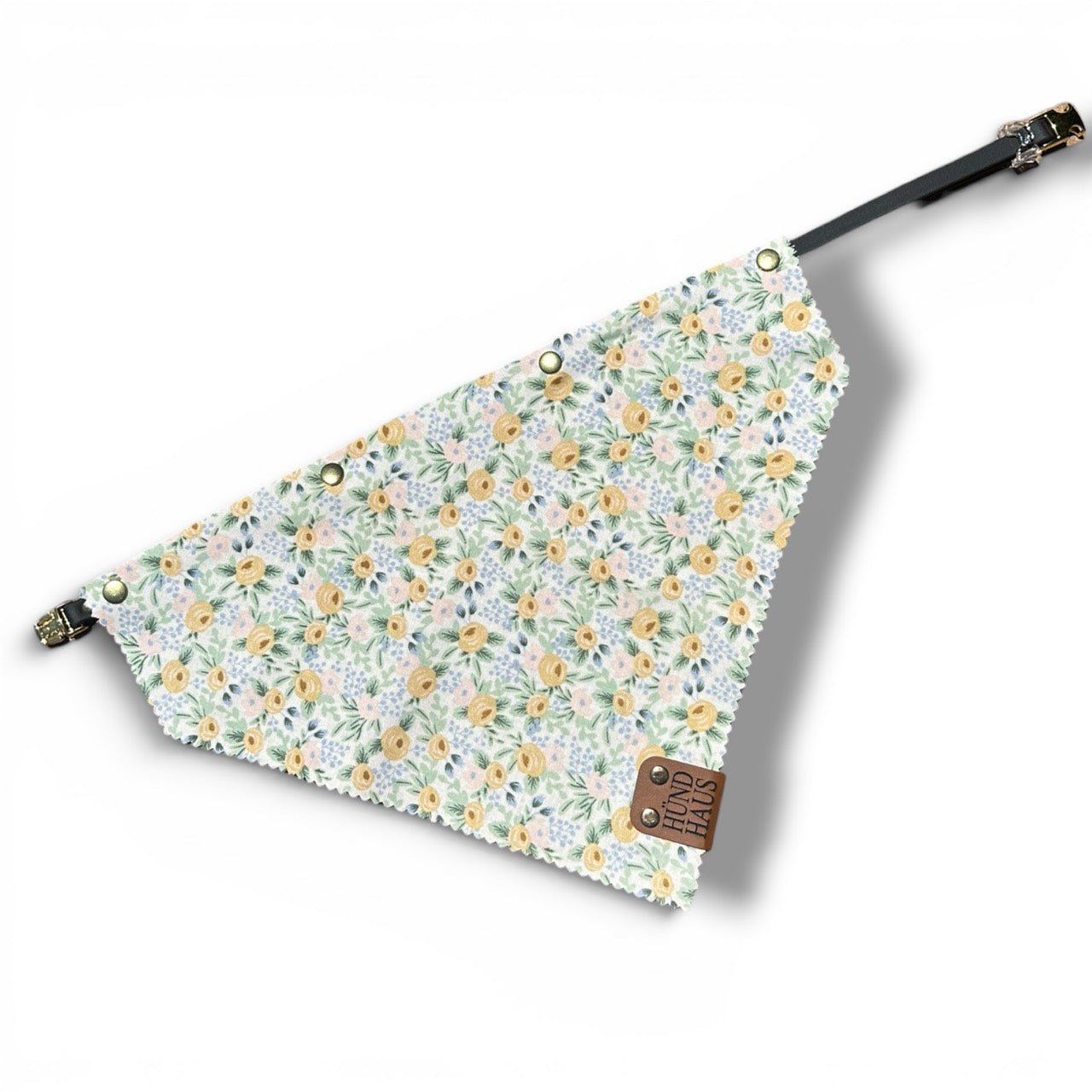 Adjustable Strap Dog Bandana With Gold Hardware & Interchangeable Prints - hundhaus.dog