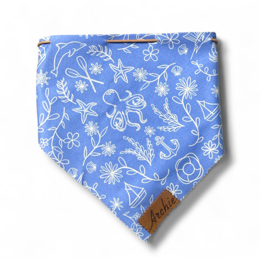 Beach Vibes leather drawstring Dog Bandana - hundhaus.dog