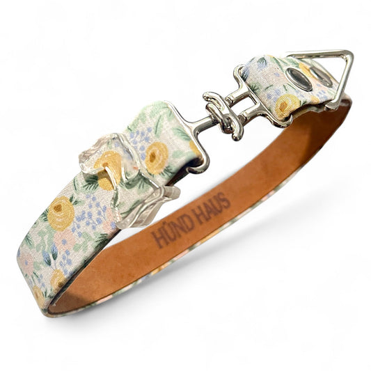 Daisy Lane Dog Collar – Handmade with Rifle Paper Co. Canvas - hundhaus.dog