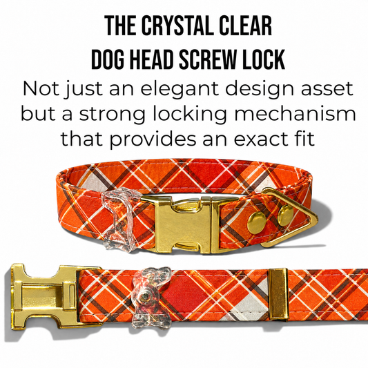 Classic Collar in Amber Plaid with Gold hardware - hundhaus.dog