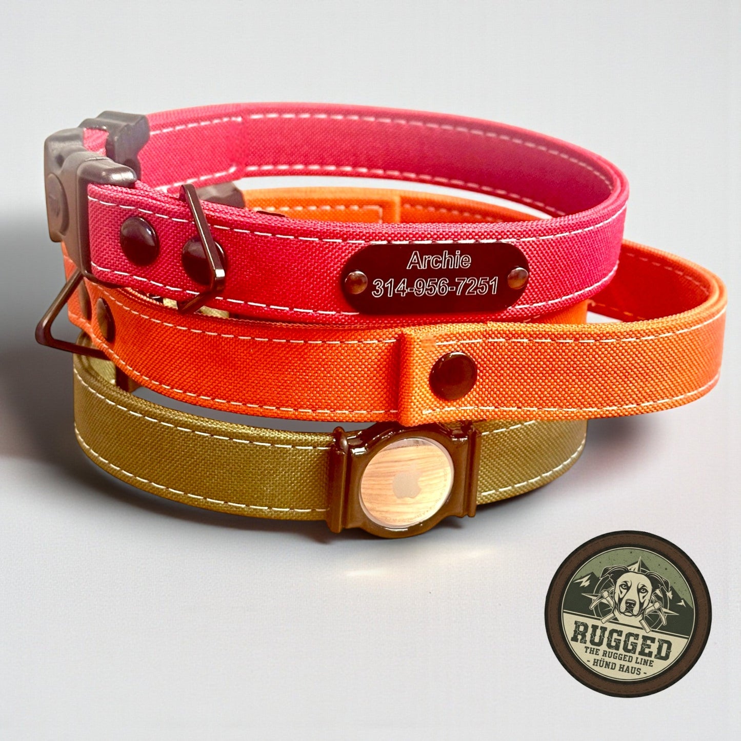 Rugged AirTag trackable dog collar - hundhaus.dog