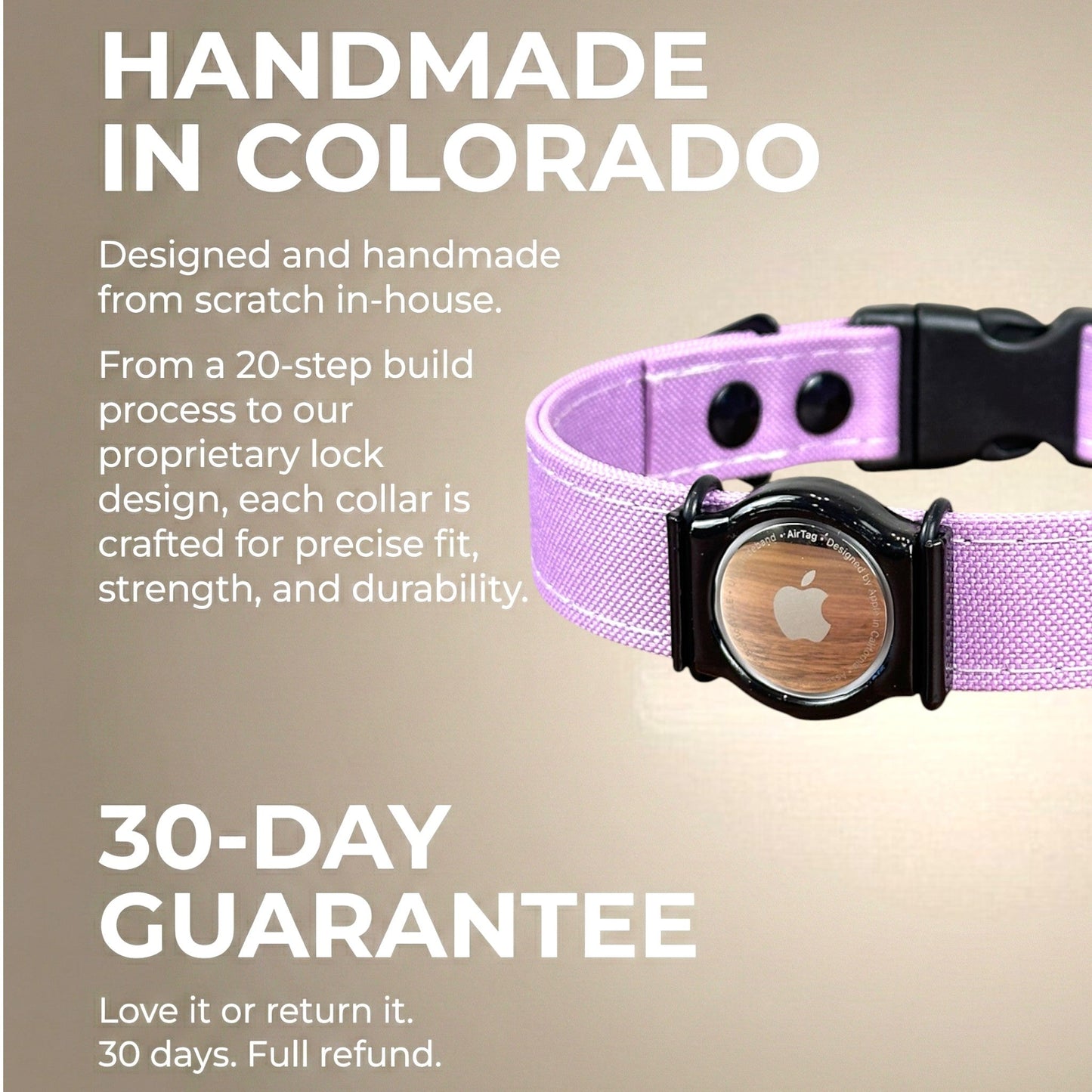 Rugged AirTag trackable dog collar - hundhaus.dog