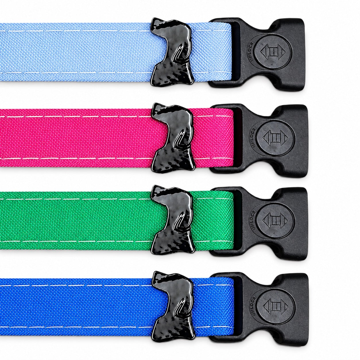 Rugged Collection Collar color options with dog head lock hardware by HUND HAUS