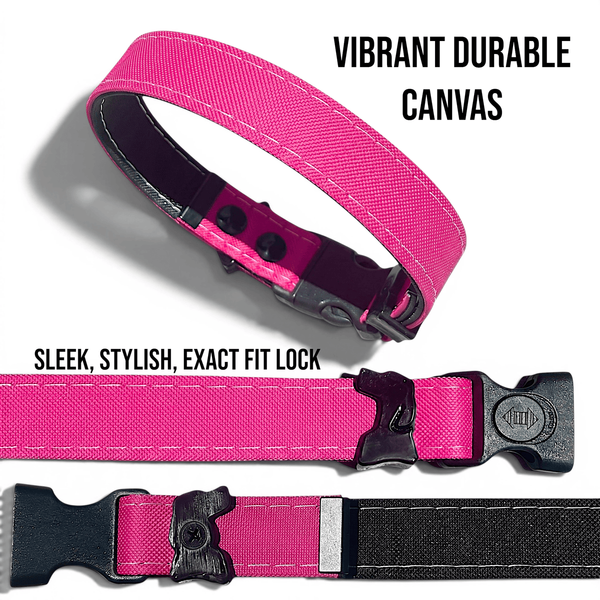 Rugged Waterproof Dog Collar - Hot Pink - hundhaus.dog