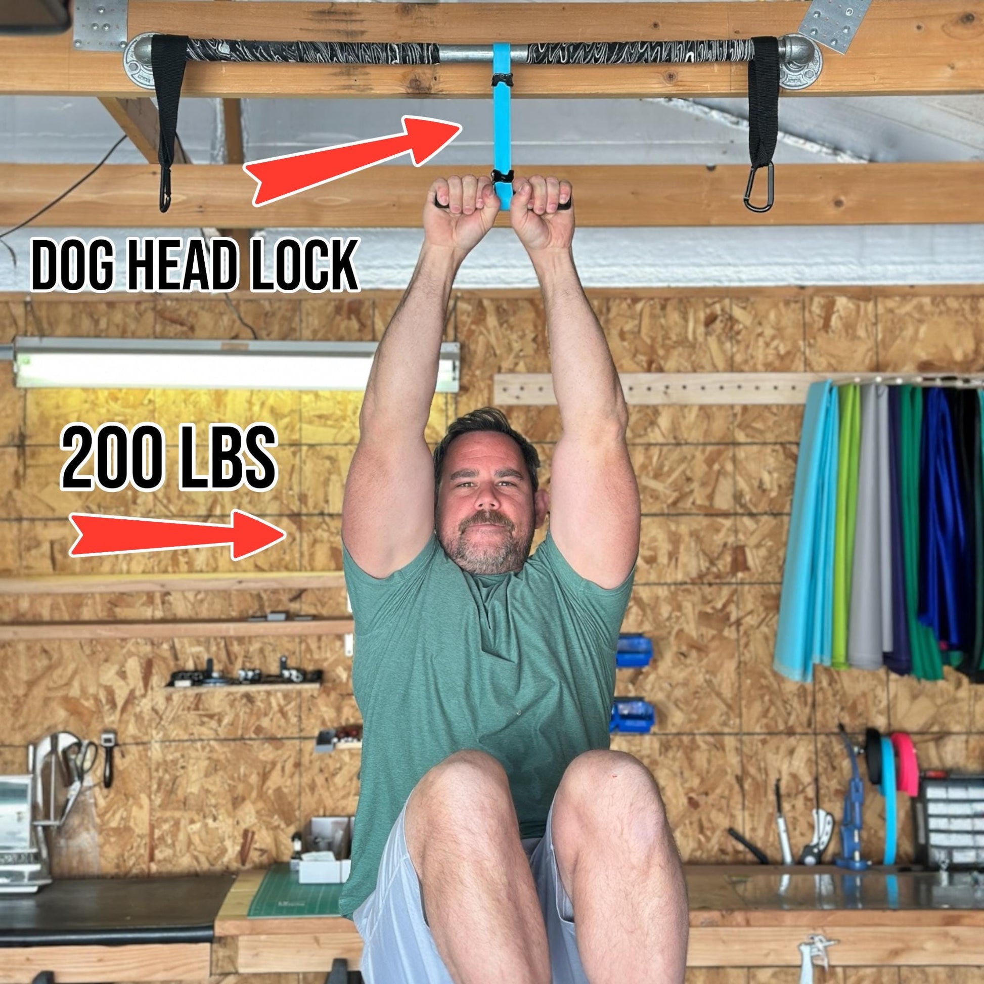 Sport dog collar Dog Head Lock strength demonstration rated to 200 pounds