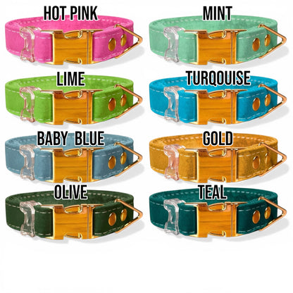 Velvet Dog Collar - Luxe Collection by HÜND HAUS, dog collar handmade in Denver