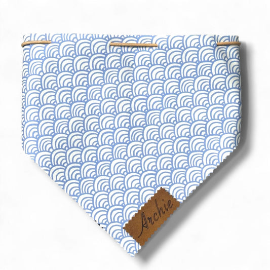 Waves leather drawstring Dog Bandana - hundhaus.dog